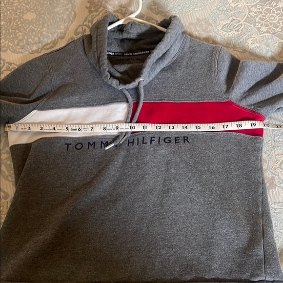 Tommy Hilfiger Gray Hoodie with Red and White Accents - Picture 6 of 7